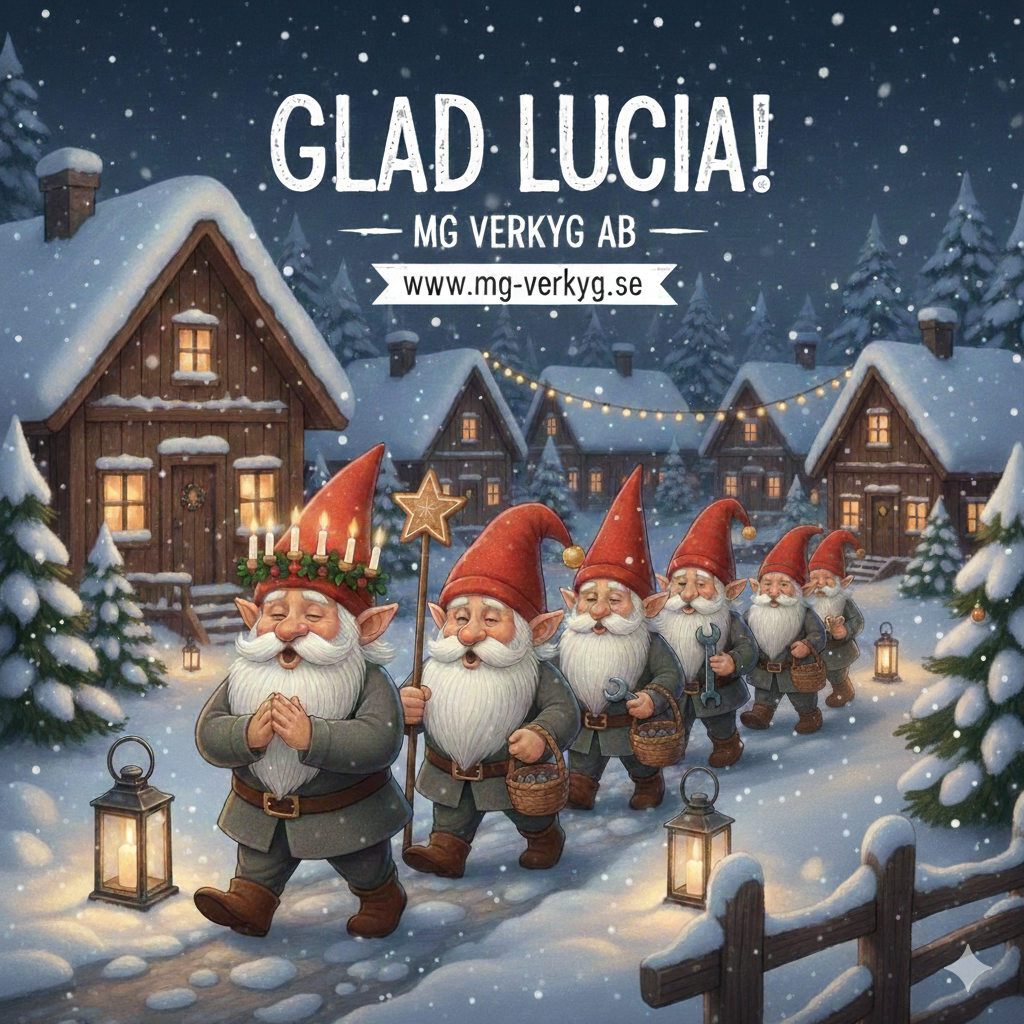 Luciatåg med Lucia, tärnor och stjärngossar som sprider ljus i decembermörkret.